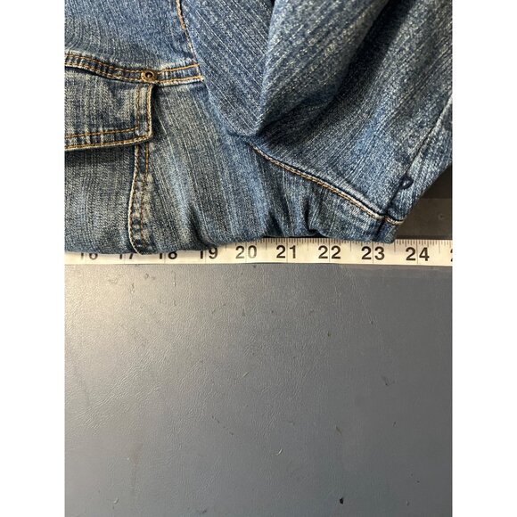 Bay Womens Denim Jacket 1X Stretch Blue Western Cowgirl Rodeo - Picture 4 of 9